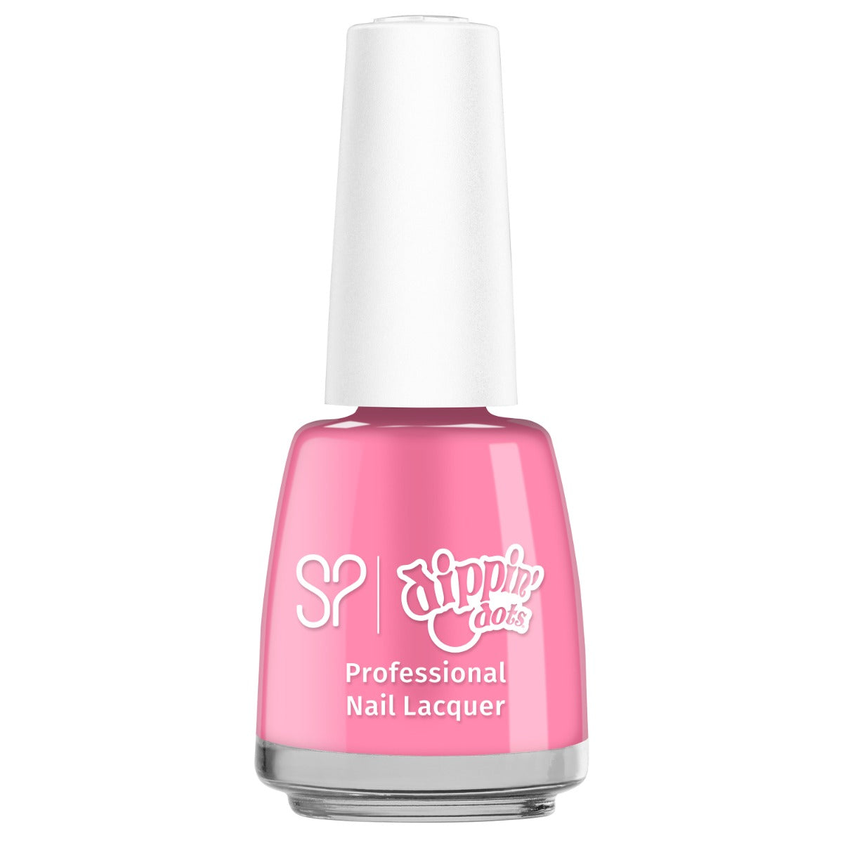 Salon Perfect x Dippin' Dots professional nail lacquer in strawberry swirl with a glossy finish for vibrant manicures.