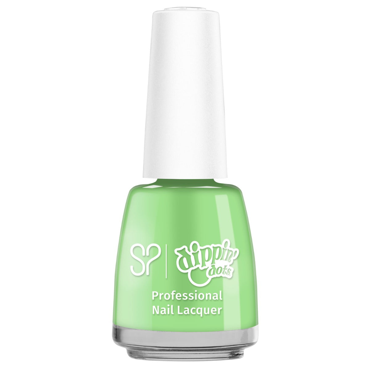 Salon Perfect x Dippin' Dots professional nail lacquer in lime ice with a glossy finish for fresh, stylish nails.