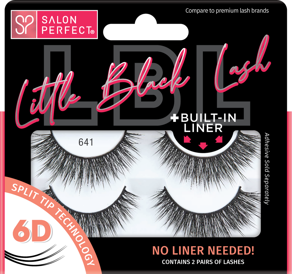 Front view of Salon Perfect Little Black Lash 641 wall-hook ready pack