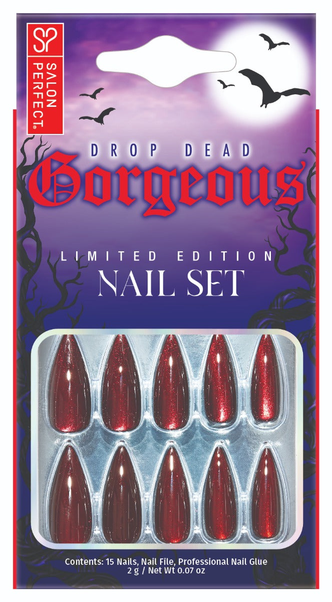 SALON PERFECT NAIL 228 RED MAGNETIC STILLETO in packaging 