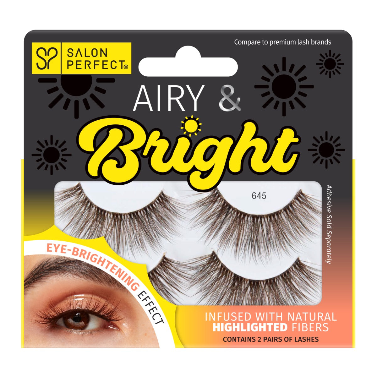 Front view of Salon Perfect Airy & Bright 645 Lash retail pack