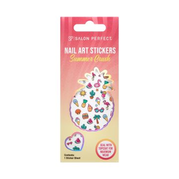 Front side of packaging for Salon Perfect Nail Art Stickers Summer
